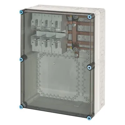 HENSEL Lasttrenngehäuse Mi 6676 | NH2 Sicherungsgehäuse 400A 690V | 3-polig | IP65 | 450x255x600mm | Polycarbonat