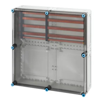 HENSEL Sammelschienengehäuse Mi 6855 | 600x600x170 mm | 400A 5-polig | IP65 | Kunststoff | Fenster | Aufputz
