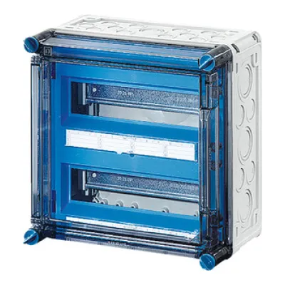 Hensel Automatengehäuse Mi 1220 4012591656029 | Kleinverteiler 2x12TE | IP65 | Kunststoff | transparent | grau RAL7032