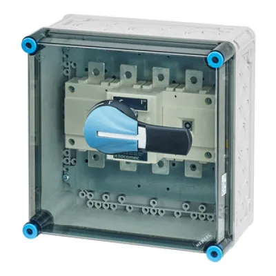 HENSEL Lasttrennschalter-Gehäuse Mi 7254 | Hauptschalter 250A 4-polig IP65 | Polycarbonat | abschließbar | schwarz