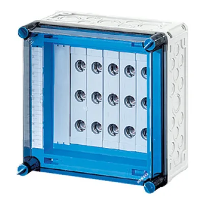 Hensel Sicherungsgehäuse Mi 3235 | 5x3x63A D02 E18 | 3-polig | IP65 | 300x300x170mm | Kunststoff | grau