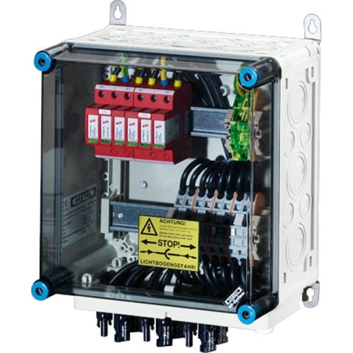Bild: Hensel PV-GAK mit ÜSE 4xPV-String auf 2xWR Mi PV 1242