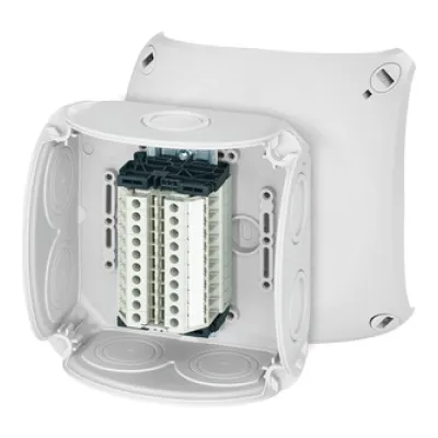 Hensel Reihenklemmenkasten RK 0610 T 4012591125662 | IP66 | 10 Klemmen 1,5-4mm² | 130x130x77mm | Kunststoff Grau