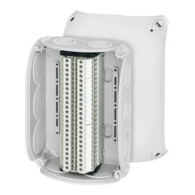 Hensel Reihenklemmenkasten RK 1024 T | 24 Klemmen | IP66 | 1,5-4mm² | Aufputz | Kunststoff | grau | 180x130x77mm