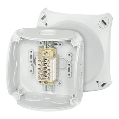 Hensel Reihenklemmenkasten RK 0405 T 4012591125655 | 5 Klemmen | 1,5–4 mm² | IP66 | 104x104x70 mm | Kunststoff | grau