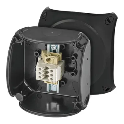 HENSEL Ex-Klemmenkasten RX 0203 T | Abzweigdose IP66 Ex-Zone 2/22 | 93x93x62mm | 4mm² | 3 Klemmen | Kunststoff | schwarz