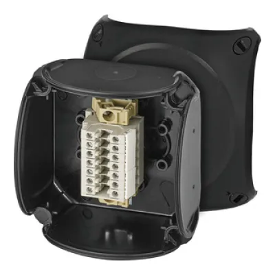 HENSEL Abzweigdose RX 0207 T | Ex-Kabelabzweigkasten IP66 | 7 Klemmen | 4mm² | 93x93x62mm | Ex-Zone 2/22 | schwarz