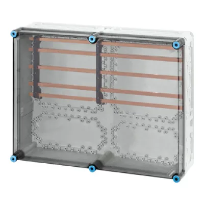HENSEL Sammelschienengehäuse Mi 6652 | 600x450x170 mm | 250A | 5-polig | IP65 | Polycarbonat | transparent | grau