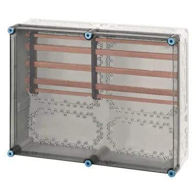 HENSEL Sammelschienengehäuse Mi 6655 | 400A 5-polig | IP65 | 600x450x170mm | Polycarbonat | transparent | Aufputz | grau