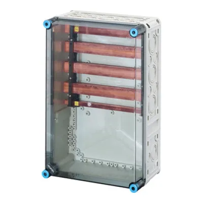 HENSEL Sammelschienengehäuse MI6356 | 630A | 5-polig | IP65 | Kunststoff | 300x450x170mm | transparent | Aufputz