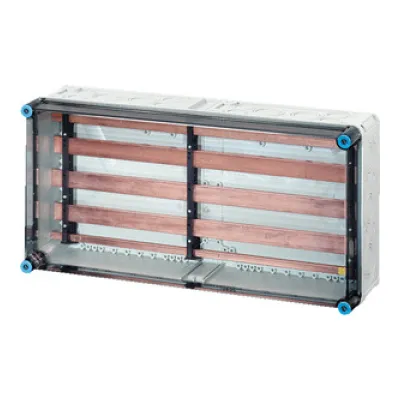 HENSEL Sammelschienengehäuse Mi 6456 | 5-polig | 630A | IP65 | Kunststoff | 600x300x170mm | transparenter Deckel | grau