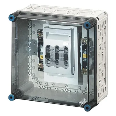 Hensel NH-Sicherungslasttrennschaltergehäuse Mi 5250 | 1xNH00 | 3-polig | 125A | IP65 | grau | 300x300x170mm