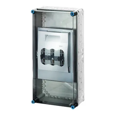 Hensel Lasttrenngehäuse Mi 5452 NH2 3-polig 400A 690V IP65 | Polycarbonat | 300x170x600mm | transparent Grau