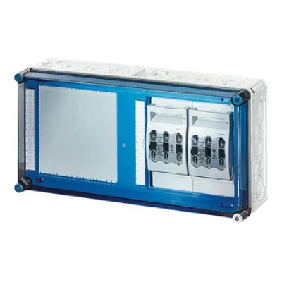 HENSEL Sicherungsgehäuse Mi 6426 | NH00 | 3-polig | 125A | 690V | IP65 | Polycarbonat | 600x170x300mm | Wandmontage