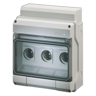 HENSEL Sicherungsgehäuse KV 9325 | 3x25A | Diazed DII E27 | IP65 | Schraubsicherung | Kunststoff | grau