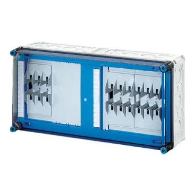 Hensel Sicherungsgehäuse Mi 6432 NH00 3-polig 125A IP65 | Kunststoff | transparenter Deckel | 600x300x170 mm | grau