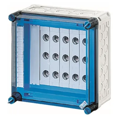 HENSEL Sicherungsgehäuse MI3237 | 5x63A D02 | IP65 | Kunststoff | transparent | 300x300x170mm | auf Sammelschiene