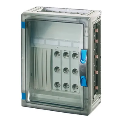 HENSEL Sicherungsgehäuse FP 3235 | Sammelschienengehäuse 5x3x63A D02 | IP65 | Polycarbonat | 360x270x186mm | grau