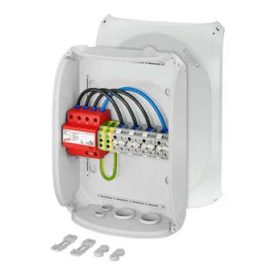 HENSEL Überspannungsschutzgehäuse SP 2832 G | Typ 1+2 Ableiter | 230 V | IP55 | optische Anzeige | Fernmeldekontakt