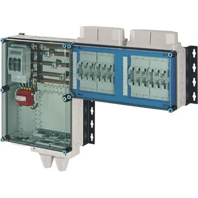 HENSEL Sicherungsgehäuse Mi AS 9144 S | NH00 Verteiler 4x3 | 125A | 5-polig | IP54 | Kunststoff | 866x1136x232mm