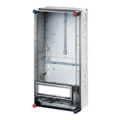 HENSEL Zählergehäuse Mi 2420 | Aufputz | IP65 | Kunststoff | 300x600x185 mm | Klappdeckel | Tragschiene | grau