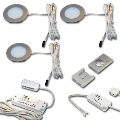 Hera 3er-Set LED-Einbauleuchte edelstahloptik 61057830108