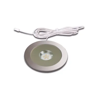 Hera LED-Einbaustrahler | 7,5W | 450lm | 3000K warmweiß | rund | Edelstahloptik | Ø90mm | IP20 | Glasabdeckung