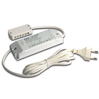 Hera LED-Trafo 24V 30W dimmbar | 12-fach Verteiler | Eurostecker | IP20 | Konstantspannung | Kunststoffgehäuse