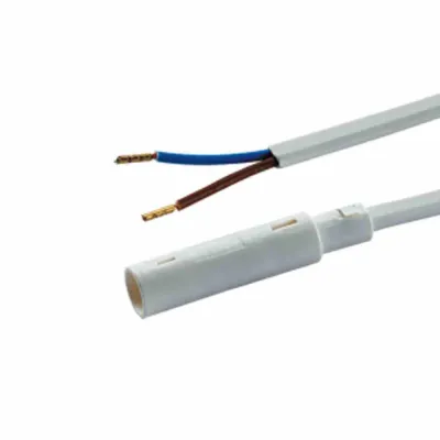 Hera Netzanschlussleitung HVLCS 42/2000 21544022002 | Anschlussleitung 2m | 2x0,75mm² PVC | Aderendhülsen | weiß