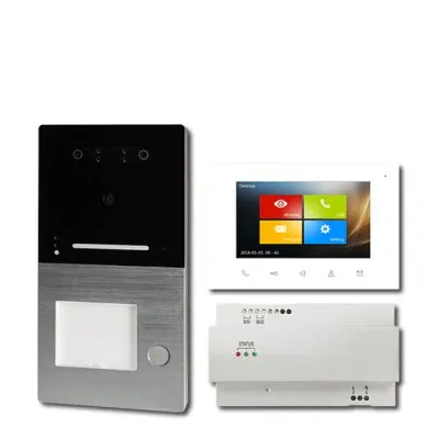 HHG Video-Türsprechanlage VILLA AP SET 1 FI | 2-Draht | 3D-Gesichtserkennung | Touchscreen | 1-Familienhaus | weiß