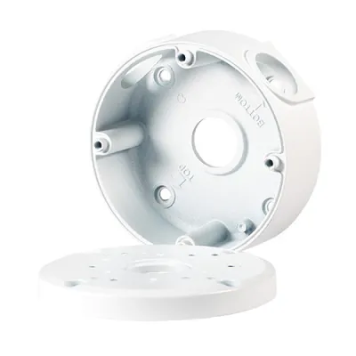 HHG Aufputzgehäuse Villa AP C | Montagematerial für externe Kameras | Metall | weiße Pulverbeschichtung | 107x107x50 mm