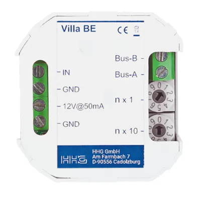 HHG Bus-Eingangsmodul Villa BE 289604 | 2-Draht System | potentialfreier Eingang | 12V DC Ausgang 50mA | Multifunktion