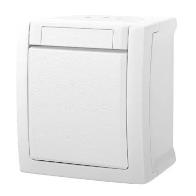 Panasonic Taster 90591103-DE | Aufputz Schließer IP54 | 250V 10A | Steckklemme | Kunststoff matt | weiß RAL9010