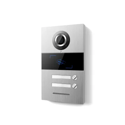 HHG Video-Türstation Villa 2 AS | Außenstation UP 2-Familien | Kamera 90° | Aluminium | LED | 2 Klingeltaster