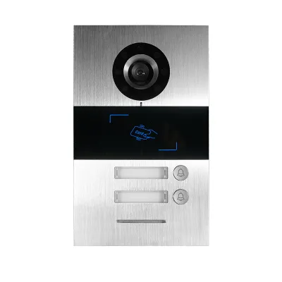 HHG Video-Türstation Villa 2 AS | Außenstation UP 2-Familien | Kamera 90° | Aluminium | LED | 2 Klingeltaster