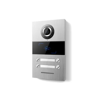 HHG Video-Türsprechanlage VILLA 4 AS | Unterputz | 4 Familien | Aluminium | Kamera 90° | LED | 4 Klingeltaster