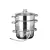 Bild: Haushalt International Entsafter B07Y7L6R2F | Edelstahl | Ø 22 cm | 6L | Glasdeckel | Induktion | Silber