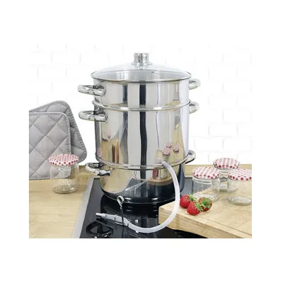 Haushalt International Entsafter HI 22043 | Edelstahl 26cm | Induktion geeignet | Glasdeckel | Spülmaschinenfest