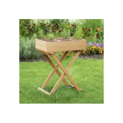 Haushalt International Kräuterhochbeet 62927 | Hochbeet Holz 58x38x75 cm | wetterfest | 9 Fächer | Balkon & Garten