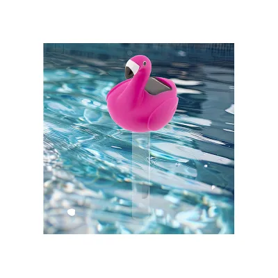HI Solar Thermometer Flamingo | Pool Thermometer solarbetrieben | LED weiß | IP68 wasserdicht | 24,1 cm | Kunststoff