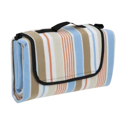Haushalt International Strand- & Picknickdecke 62321 | 170x130 cm | farbig gestreift | Polyester | Tragegurt | Outdoor