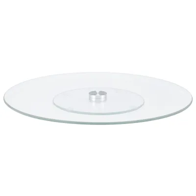 Haushalt International Tortenplatte drehbar HI 18061 | Ø30cm | Glas & Edelstahl | spülmaschinengeeignet | rund