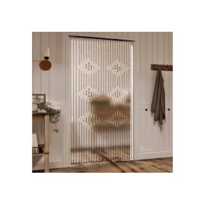 HI Türvorhang 10006732 | Holzperlen-String | 90x175 cm | Bambus & Holz | 27 Stränge | FSC® | inkl. Haken | Natur