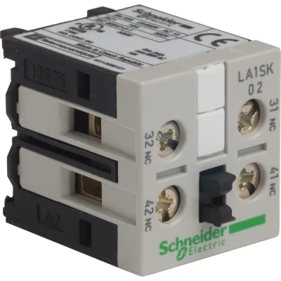 Schneider Electric Hilfsschalterblock LA1SK02 | 2 Öffner | Schraubanschluss | aufsteckbar | TeSys SK | Mini-Schütze