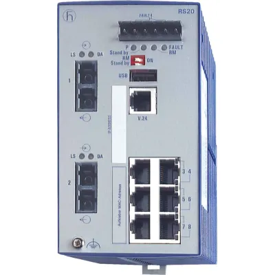Hirschmann Netzwerk Switch RS20-0800M2M2SDAE | Industrial Ethernet | 6x RJ45 | 2x SC | Managed | Hutschiene | IP20
