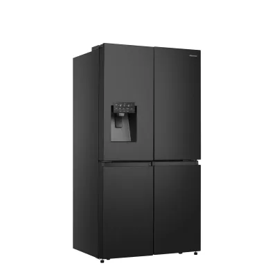 Hisense Kühlschrank Side-by-Side RQ760N4SBFE | Cross Door | 584 l | No Frost | WiFi | Eis- & Wasserspender | Schwarz