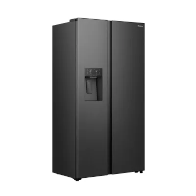 Hisense Side-by-Side Kühlschrank RS5P528STFE | 528L | Eis- & Wasserspender | No Frost | Inverter | Schwarz-Edelstahl