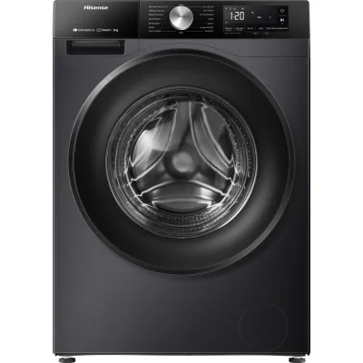Hisense Waschmaschine WF3S8043BB3 | Frontlader 8 kg | 1400 U/min | Energieklasse A | WLAN | Dampf | Schwarz