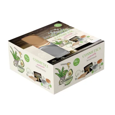 Dosen-Zentrale Hochrandgläser Naturkosmetik 4er Set | 130ml | Glas | mit Deckel, Etiketten, Rezeptheften, Holzspatel | rund