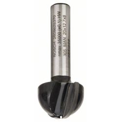 Hohlkehlfräser Standard for Wood, Ø 20mm, Radius 10mm (Schaft Ø 8mm, zweischneid
